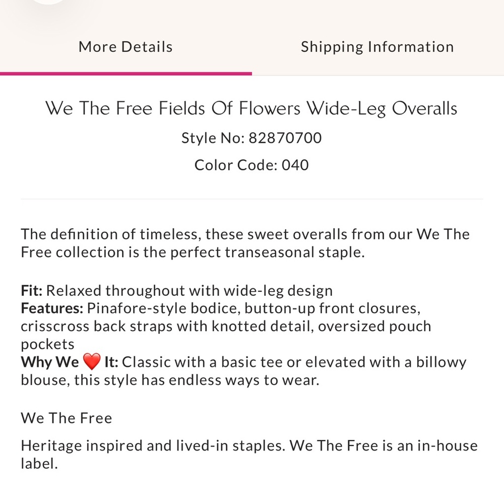 We The Free • Fields Of Flowers Wide-Leg Overalls - Picture 5 of 7